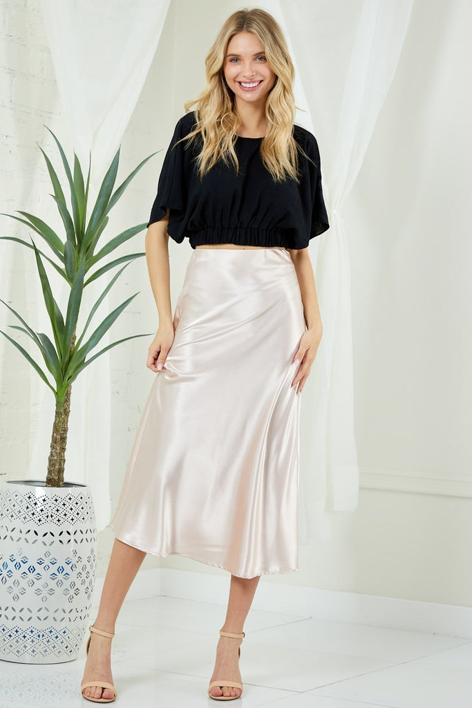 Mitylene Slip Satin Midi Skirt mitylene