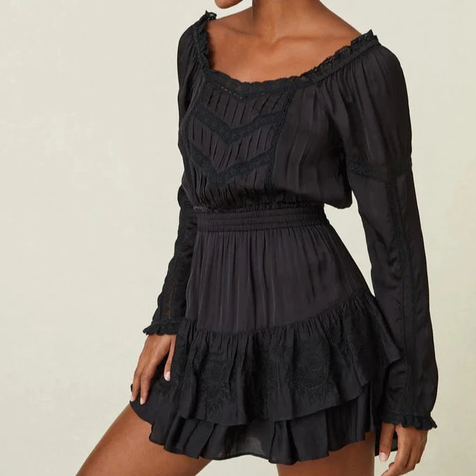 LoveShackFancy Sanaya Dress in Black