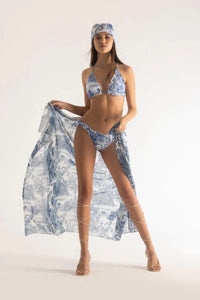 Luisa Positano Fru Fru Bikini in Blue Toile
