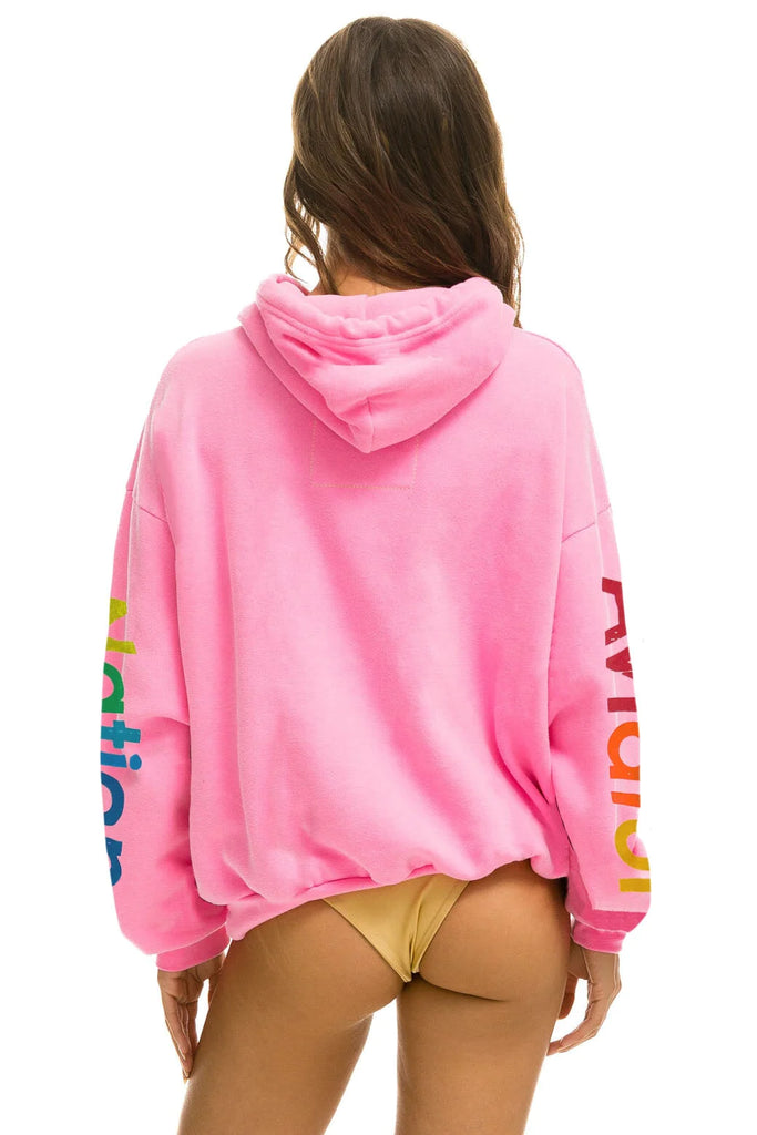 Aviator Nation Relaxed Venice Pullover Hoodie in Neon Pink mitylene