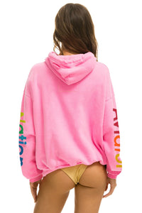 Aviator Nation Relaxed Venice Pullover Hoodie in Neon Pink