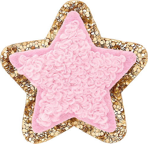 Stoney Clover Mini Glitter Varsity Star Patch in Flamingo