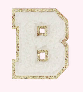 Stoney Clover Lane Blanc Mini Glitter Varsity Letter Patch