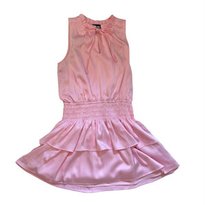 Katie J Tween Becca Satin Dress in Baby Pink