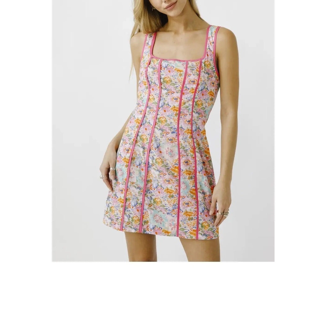 Mitylene Multi Color Floral Mini Dress