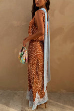 Lace Trim Printed Skirt Set