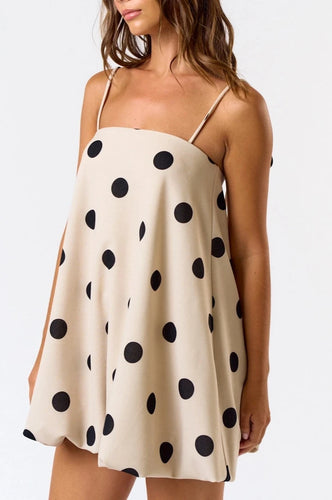 Mitylene Polka Dot Bubble Hem Mini Dress