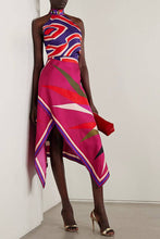 Abstract Geometric Halter Skirt Set