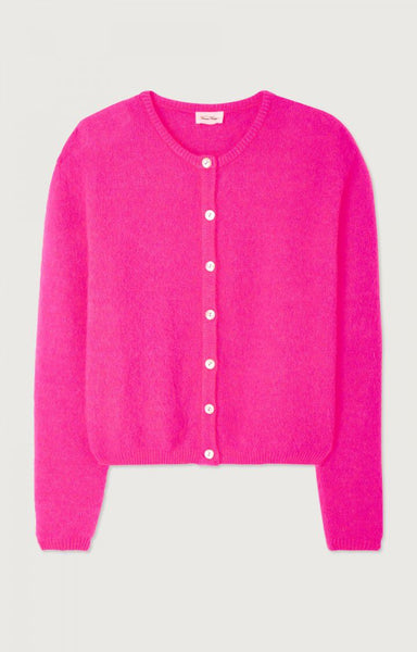 American Vintage Damsville Cardigan in Rose Fluo