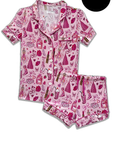 Katie J Lynn Shorts Lounge Set in Girly Things Print