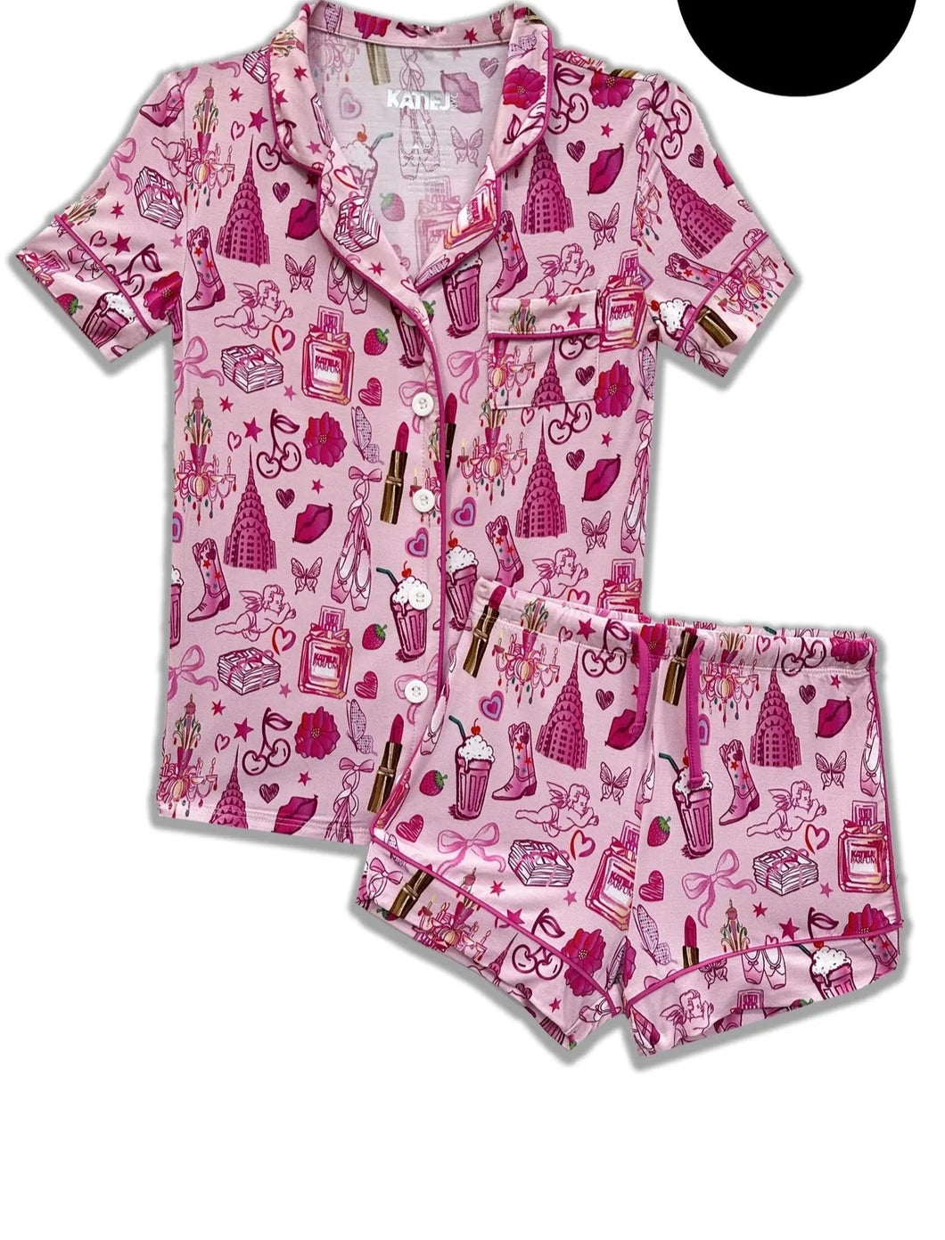 Katie J Lynn Shorts Lounge Set in Girly Things Print