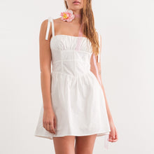 Mitylene Tie Strap Mini Dress in White