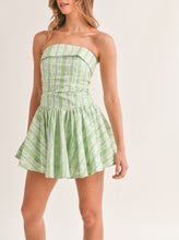 Mitylene Strapless Foldover Mini Dress in Apple Green