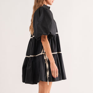 Mitylene Contrast Mini Dress in Black