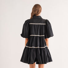 Mitylene Contrast Mini Dress in Black