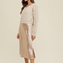 Mitylene Two Piece Sweater Dress Set in Taupe / Champagne