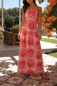 Mitylene Boho Halter Maxi Dress