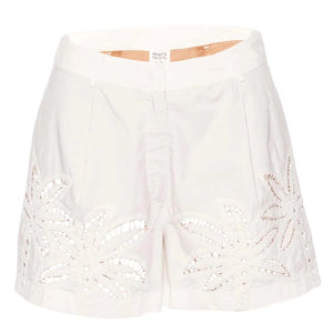 Hemant & Nandita Lani White Palm Cotton Shorts