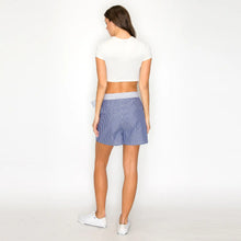Blue Striped Wrap Skort
