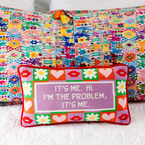 Furbish Studio It's Me Needlepoint Pillow