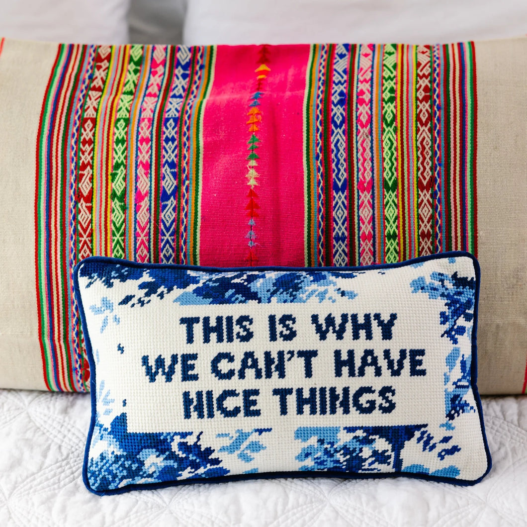 Furbish Studio Nice Things Needlepoint Pillow