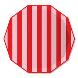 Pink and Red Signature Cabana Stripe Plates