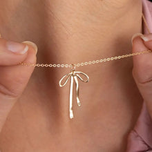 Mitylene Bow Necklace in Gold with Cable Chain