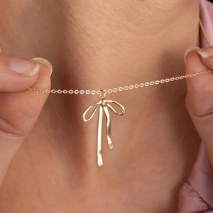 Mitylene Bow Necklace in Gold with Cable Chain
