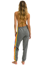Aviator Nation 5 Stripe Sweatpants in Heather Grey // Neon Rainbow