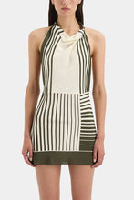 Halter Neck Stripe Open Back Dress