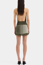 Halter Neck Stripe Open Back Dress