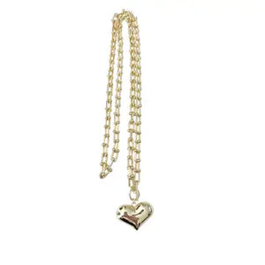 Mitylene Long Chain Heart Necklace