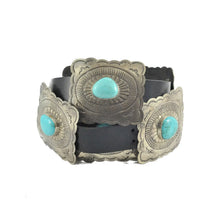 Fluted Concho Belt with Turquoise