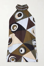 Abstract Geometric Halter Skirt Set
