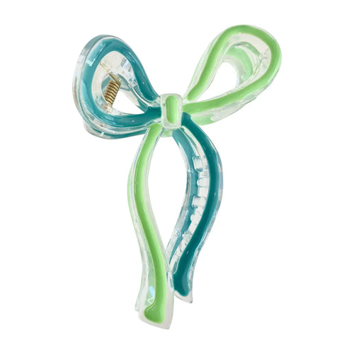 Mitylene Ribbon Hair Clip in Green