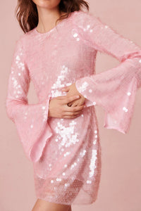 LoveShackFancy Annabella Dress in Sheer Pink