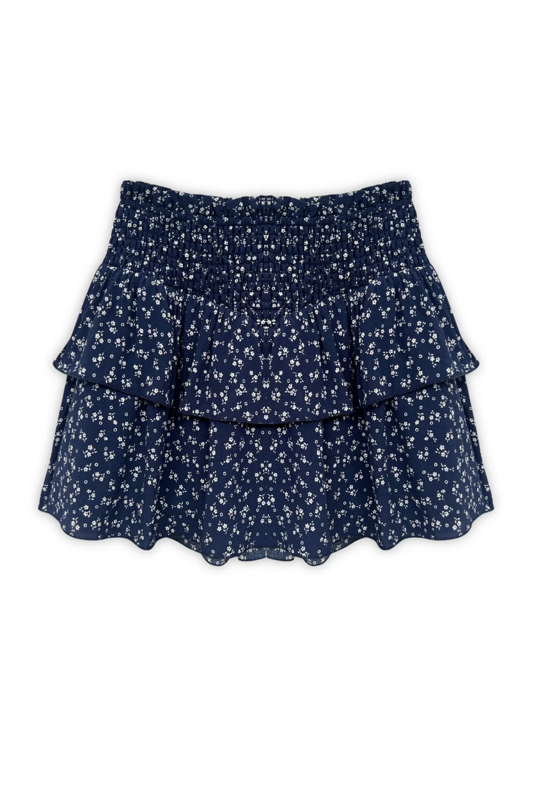 Katie J Tween Brooke Print Skirt in Evening Blue Ditsy Floral