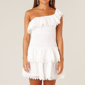 Place Nationale Le Chatelaine Off The Shoulder Tiered Mini Dress