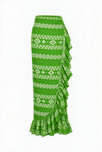 Coniglio Ruffle Power Pareo Ikat Sage
