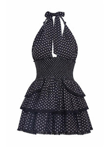 LoveShackFancy Deanna Cotton Bow Mini Halter Dress