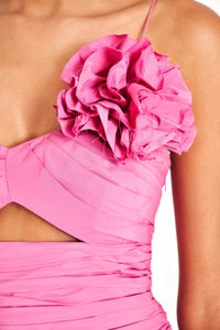 LoveShackFancy Jessilyn Dress in Pomegranate Pink