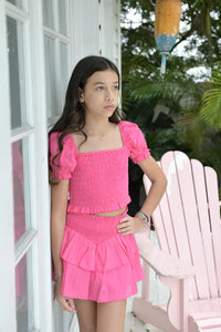 Katie J Brooke Skirt in Neon Pink