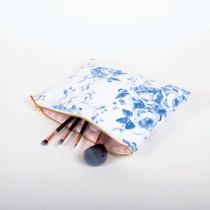 Terry Large Flat Pouch in Blue Rose