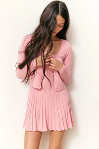 LoveShackFancy Martti Cardigan in Fawn Pink