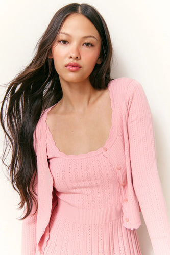 LoveShackFancy Martti Cardigan in Fawn Pink