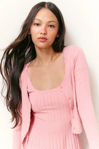 LoveShackFancy Martti Cardigan in Fawn Pink
