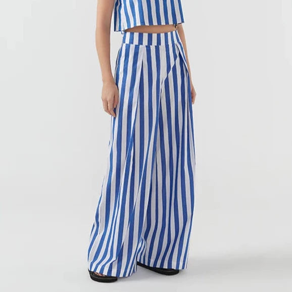 Blue and white striped palazzo best sale