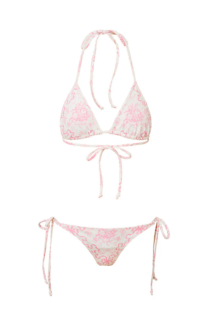 LoveShackFancy Harbor Bikini in Bubblegum Blast