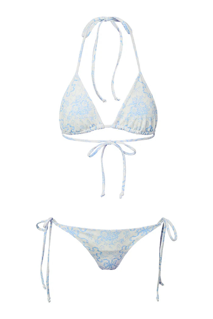 LoveShackFancy Harbor Bikini in Blissful Blue