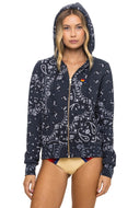 Aviator Nation Bandana Zip-Up Hoodie in Charcoal